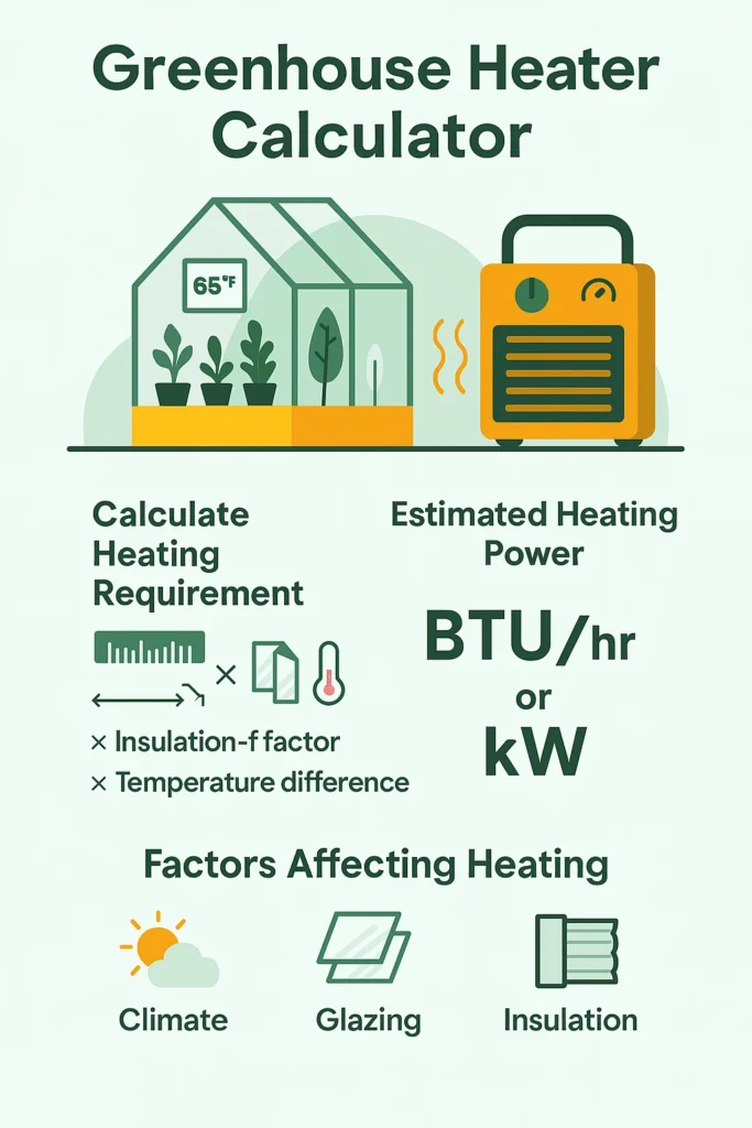Greenhouse Heater Calculator Infographic