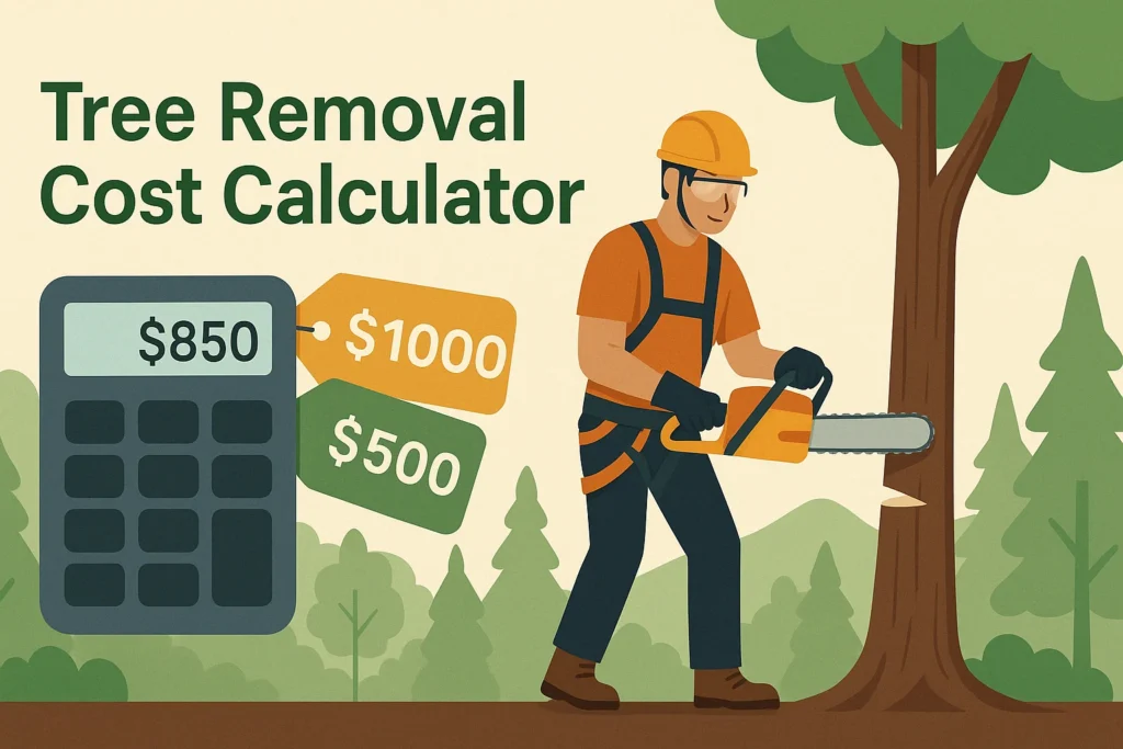 tree removal cost calculator infographic
