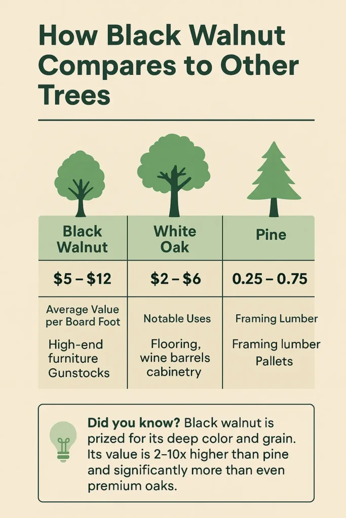 black walnut compares to others