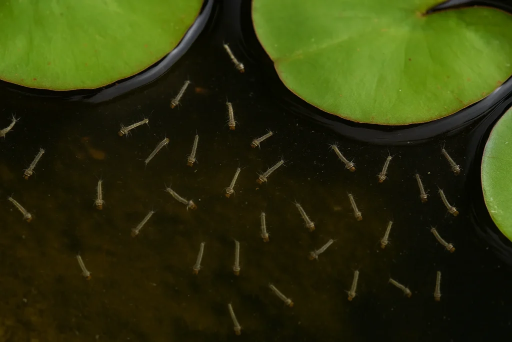 Water lilies can create mosquito breeding grounds