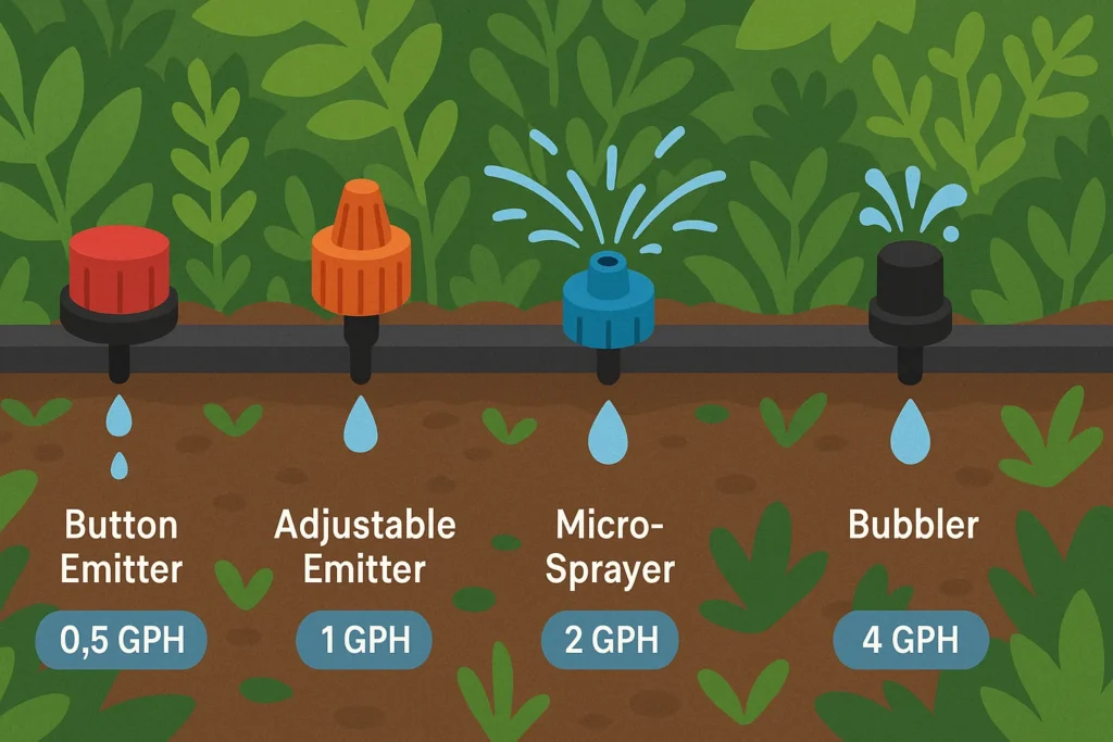 Emitter Output, Pressure & Pipe Sizing Guide