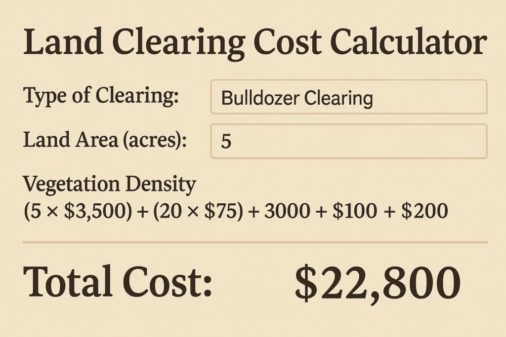 Land Clearing Cost Calculator