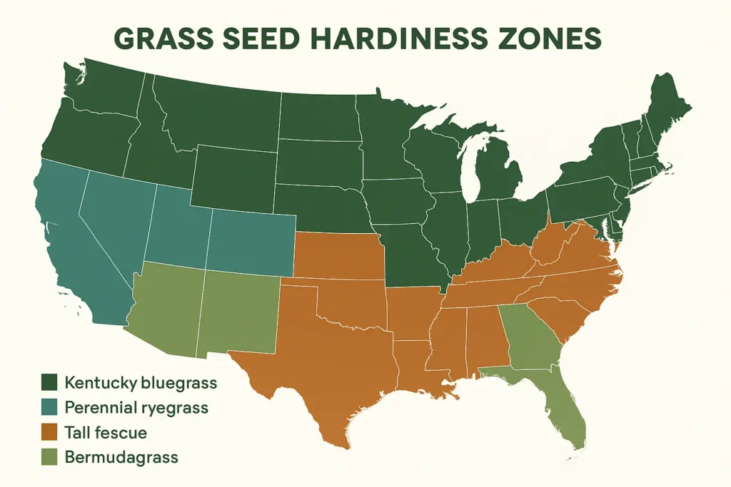 Map of the United States showing best planting times by state