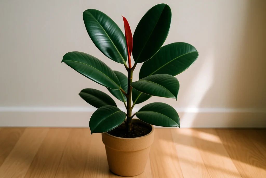 Rubber Plant in Terracotta Pot