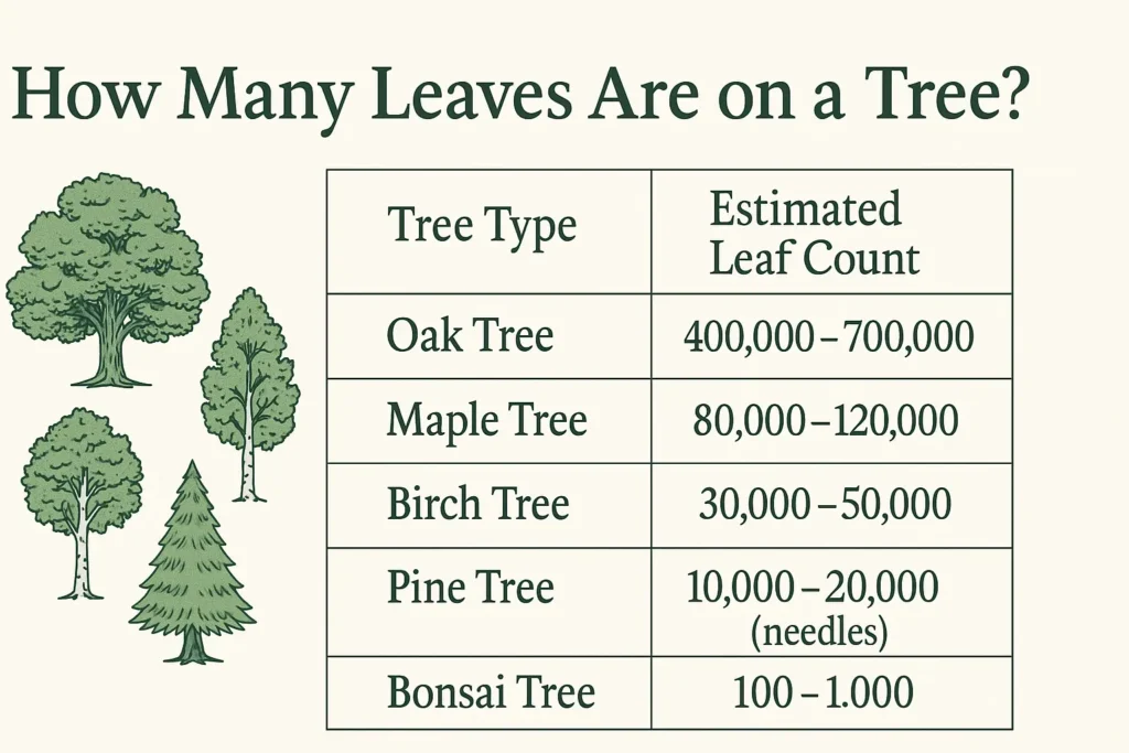 how many leaves are on a tree