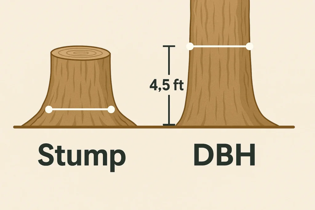 stump vs dbh comparison