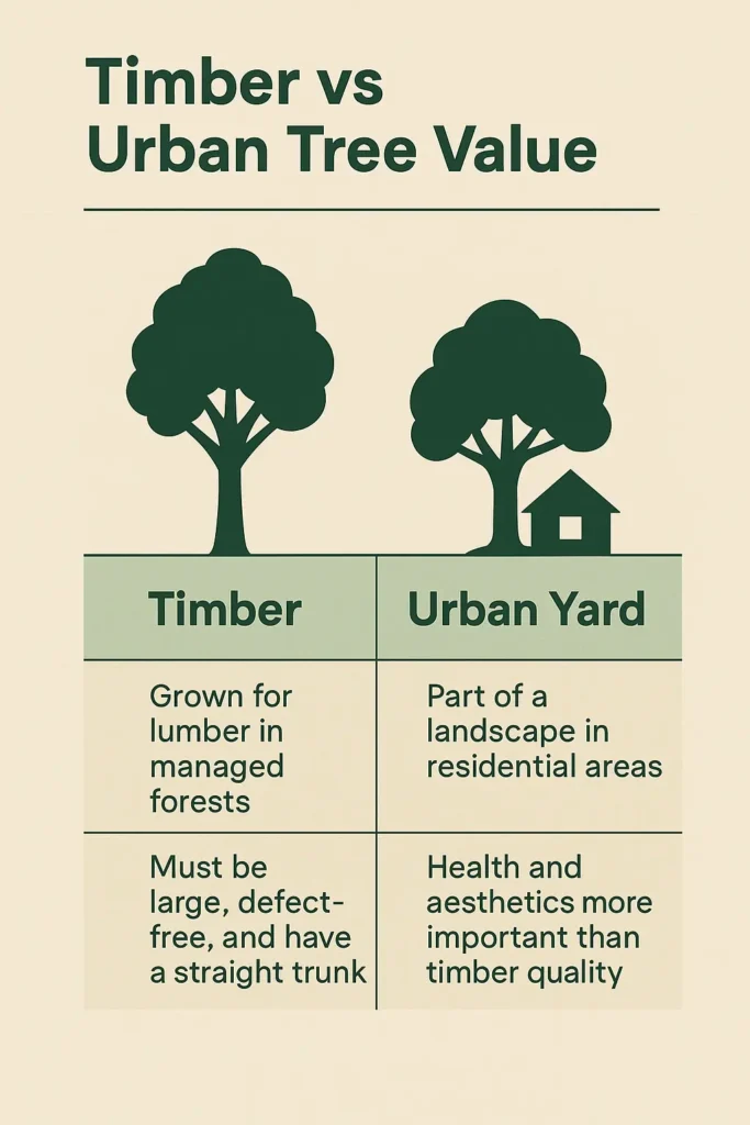 timber vs urban tree value