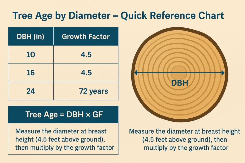 tree age by diameter