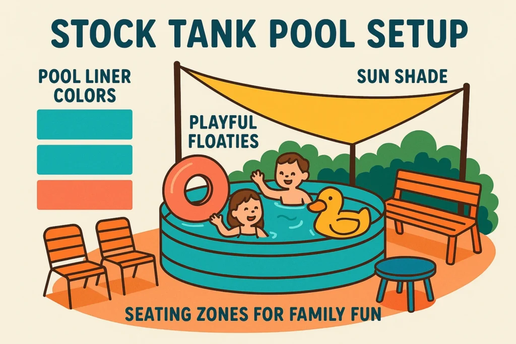 Colorful pool design ideas for fun family backyard setups