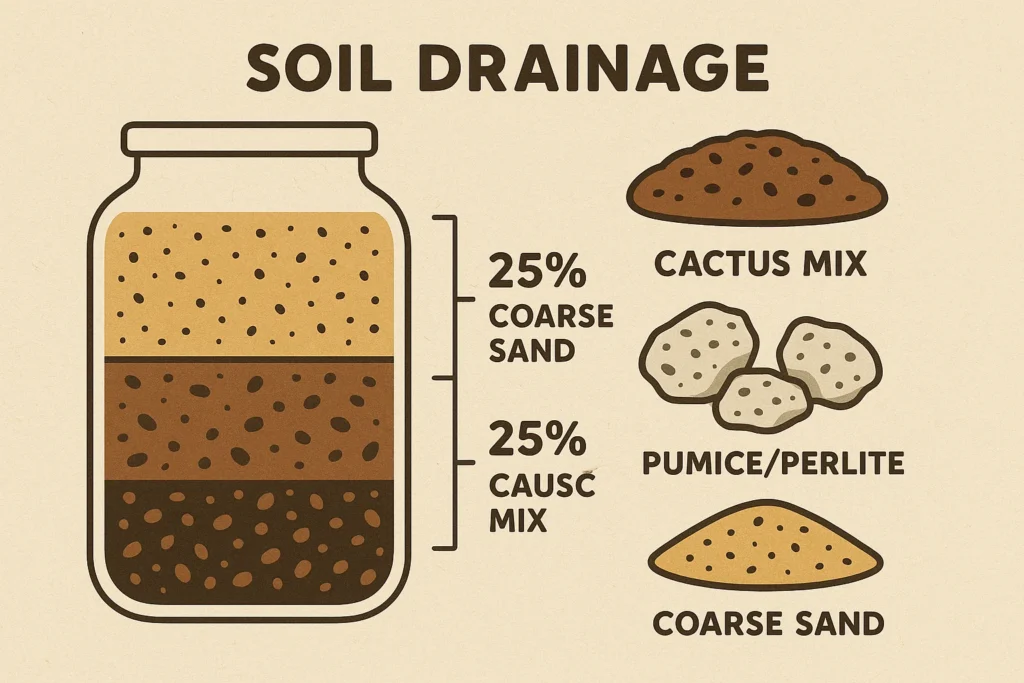 Infographic showing best soil mix for aloe vera plants